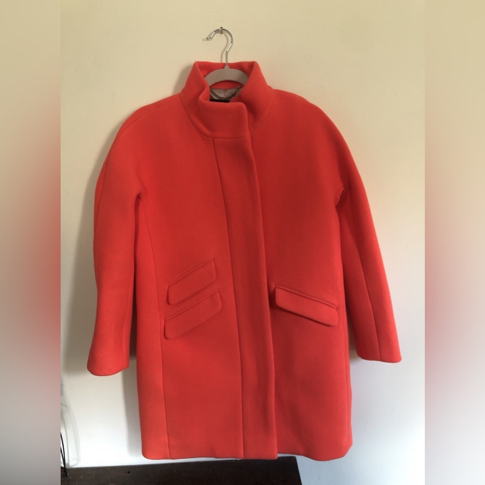 J. Crew Women's Bright Red Pea Coat Size 4P
